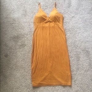 S velvet mustard dress ! Stretchy material!